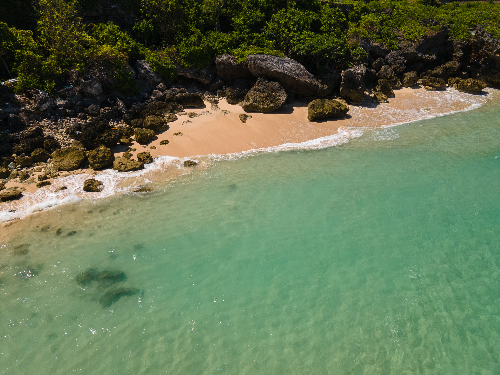 Aerial View of a Natura Rocks Formation on the Beach